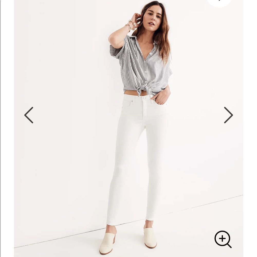 Madewell High Rise Skinny Jeans in White